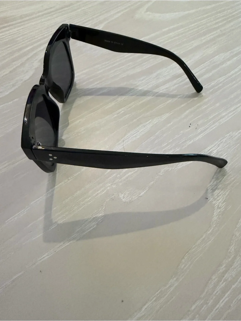 Amazon Black Square Women's Sunglasses with Subtle Silver Dots